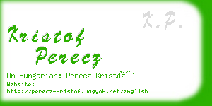 kristof perecz business card